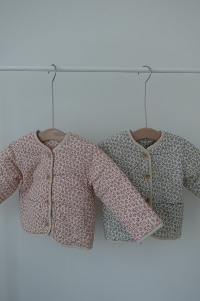 復古花紋鋪棉外套