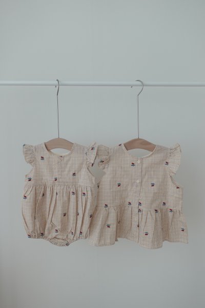 櫻桃刺繡blouse/包屁衣