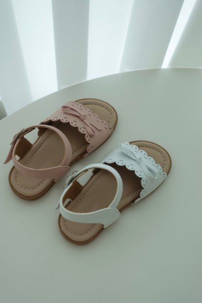 滾邊蝴蝶結涼鞋