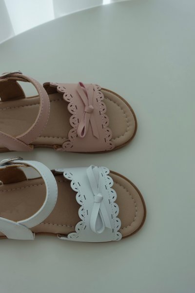 滾邊蝴蝶結涼鞋